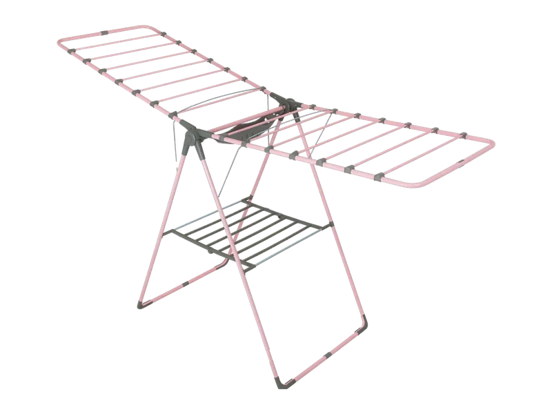 Clearact Wing Flügelwäscheständer in Rosé / Grau, aufgeklappt